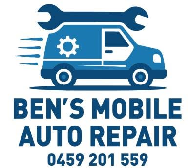 Ben's Mobile Auto Repair logo: a blue van carrying a wrench and gear